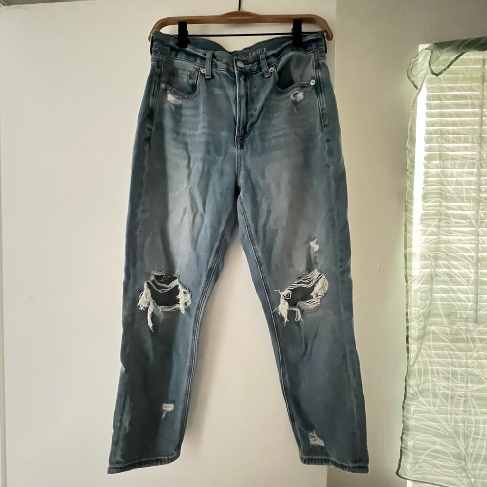 American Eagle x-tra short distressed denim